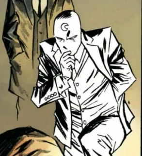 🎧 74e47fe7 Moon Knight Fumetto, Supereroe, Moon Knight, Marvel, Personaggio, Vestito bianco telegram sticker