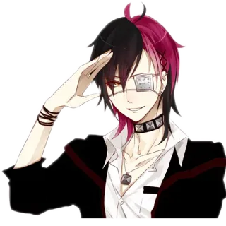 😊 1e503124 Anime, Salut, Opaska na oko, Visual Kei, Gotyk, Manga, Postać telegram sticker