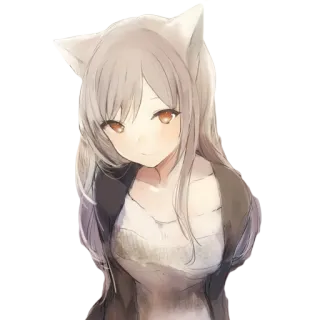 😊 77106345 Anime, Kocia dziewczyna, Słodkie, Manga, Ilustracja, Kobieta telegram sticker