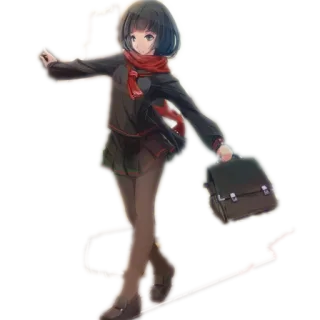 😜 7f39dbf1 anime, uczennica, szalik, słodki, czarny mundurek, dziewczyna anime telegram sticker