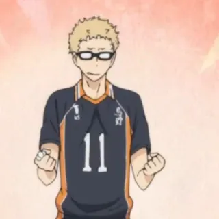🍙 0af6da03 Kei Tsukishima Haikyuu!! Kei Tsukishima, Haikyuu, Anime, Volleyball, Karasuno, Personnage, Anime de sport whatsapp sticker