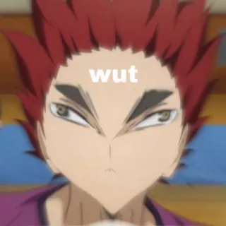 🏐 3a7bf78f wut Anime, Śmieszne, Zdezorientowany, Meme telegram sticker