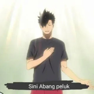 🏐 c04499ae Sini Abang peluk Anime, Postać, Męski telegram sticker