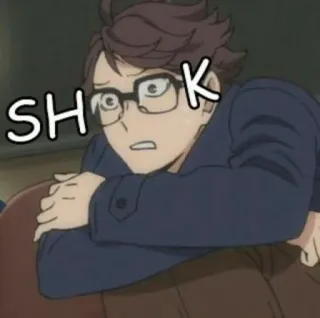 🏐 c9697bd1 SHOK zszokowany, anime, postać, okulary, zaskoczony telegram sticker