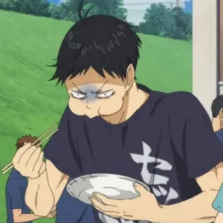 🏐 c96e53d6 屯怕 Anime, Jedzenie, Mężczyzna, Jedzenie, Kreskówka telegram sticker