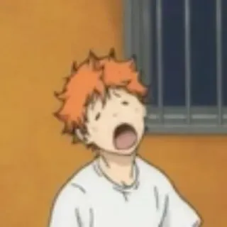 🏐 decfeccf Hinata Shoyo Haikyuu!! Anime, Haikyuu, Hinata Shoyo, Siatkówka, pomarańczowe włosy telegram sticker