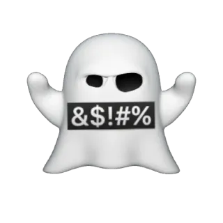 👻 3dc61d2f &$!#% ผี, เซ็นเซอร์, หยาบคาย, สติกเกอร์, อีโมจิ, คำหยาบ, คำสบถ, โกรธ telegram sticker