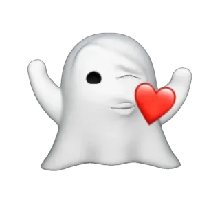 👻 e15735c3 ผี, อิโมจิ, หัวใจ, ขยิบตา, รัก, น่ารัก, เป็นมิตร telegram sticker