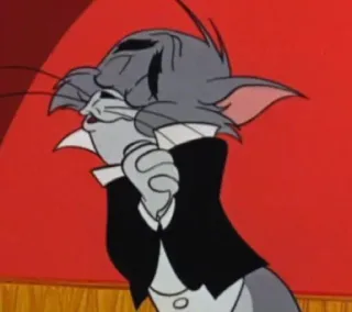 ☺️ 072f2bef Tom Cat Tom and Jerry cartone animato, gatto, completo, scioccato, pensieroso whatsapp sticker