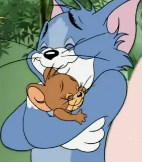 🤗 2fce008d Tom and Jerry cartone animato, amicizia, abbraccio, animato, gatto, topo whatsapp sticker