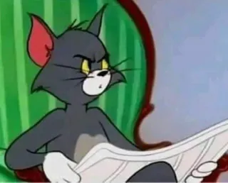 😐 3c7c547a Tom Cat Tom e Jerry, Gatto cartone animato, Giornale, Leggere, Personaggio, Arrabbiato whatsapp sticker
