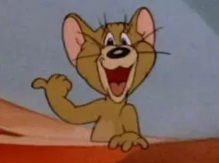 😂 57866cb4 Jerry Tom and Jerry cartone animato, topo, animale, classico, divertente, felice whatsapp sticker