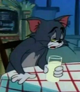 😓 7a9bec86 Tom Cat Tom and Jerry Cartone animato, Triste, Bevanda, Tom e Jerry whatsapp sticker