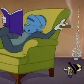 🚬 7e77109e Cartone animato, Leggere, Relax, Fumo, Personaggio whatsapp sticker