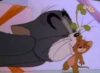 💋 b3592f5f Tom and Jerry Cartone animato, Gatto, Topo, Amicizia, Vischio whatsapp sticker