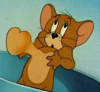 💗 ecbb460b Jerry Tom and Jerry cartone animato, topo, classico, Jerry, divertente, animale whatsapp sticker