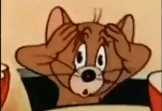 😱 fc3962f8 Jerry Tom and Jerry cartone animato, topo, scioccato, confuso, divertente whatsapp sticker