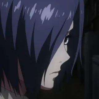🪁 2b2112f4 Touka Kirishima Tokyo Ghoul Anime, Karakter, Touka, Tokyo Ghoul, rambut biru whatsapp sticker