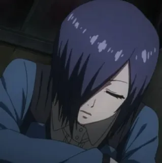 🪁 6e64e622 Touka Kirishima Tokyo Ghoul Anime, Sedih, Karakter, Rambut gelap whatsapp sticker