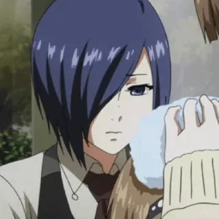🪁 7c1da020 Touka Kirishima Tokyo Ghoul anime, tokyo ghoul, touka, kirishima, rambut biru, ghoul whatsapp sticker
