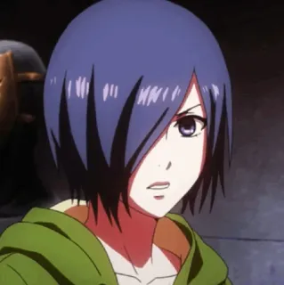 🪁 a0d11a11 Touka Kirishima Tokyo Ghoul Anime, Manga, Karakter, Touka Kirishima, Rambut ungu, Tokyo Ghoul whatsapp sticker