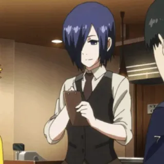 🪁 da228267 Touka Kirishima Tokyo Ghoul Anime, Pelayan, Gadis, Touka Kirishima whatsapp sticker