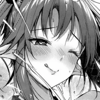 😍 72283fbc anime, manga, wink, sweat, blush, close-up whatsapp sticker