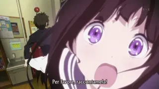 😫 4b3a20f9 Per favore, raccontamela! anime, studentessa, occhi viola, implorante, capelli lunghi whatsapp sticker