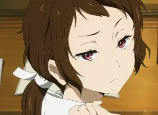 😒 58ba2702 Anime, Ragazza, Bruna, Preoccupata, Carina whatsapp sticker