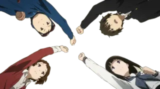 ✊️ d928b457 Anime, Amici, Lavoro di squadra, Gioventù, Insieme whatsapp sticker