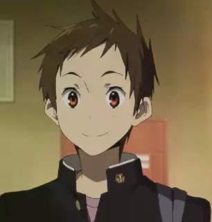 😊 e96b3f86 Anime, Ragazzo, Sorriso, Uniforme whatsapp sticker