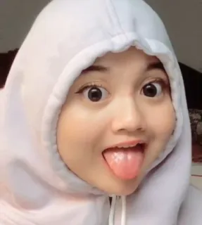 🤍 9cc07404 женщина, портрет, человек, девушка, язык, толстовка, лицо, глаза telegram sticker