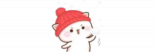 🦋 3b359bf1 漫画, 猫, 雪玉, 冬, 可愛い telegram sticker
