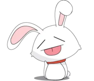 😝 02beb2ca królik, zajączek, kreskówka, słodki, zwierzę, biały, śmieszny telegram sticker