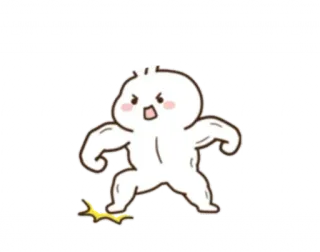 😡 37380b5e Kreskówka, Słodki, Zły, Napompowany, Mięśnie, Postać telegram sticker