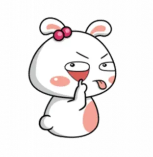 😜 6c8b76b6 Kreskówka, Królik, Środkowy palec, Obraźliwy gest, Obraźliwy, Bezczelny telegram sticker