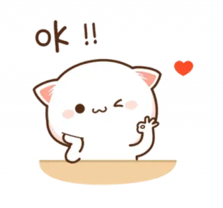 👌 8774b358 ok !! kot, ok, słodki, serce, akceptacja, kawaii, naklejka telegram sticker