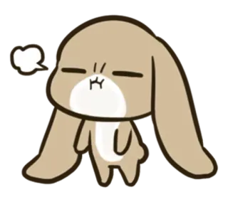 😤 e2cb6e15 królik, słodki, kreskówka, zwierzę, wyraz, zabawny telegram sticker