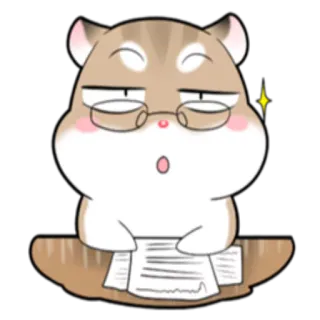 🤓 3cc4b53e 仓鼠, 卡通, 可爱, 动物, 眼镜, 好学 telegram sticker