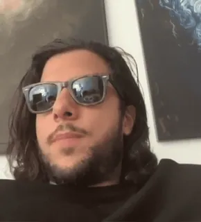 😎 4b617022 uomo, occhiali da sole, ritratto, interno, persona, cool whatsapp sticker