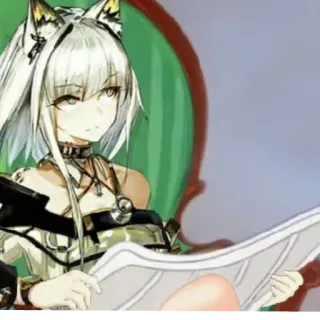 😒 9c162e92 Anime, Ragazza, Orecchie da gatto, Seduta, Interni whatsapp sticker