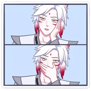 🙊 01c5c873 Anime, Postać, Lis, Słodkie, Zmartwiony, Nieswojo telegram sticker
