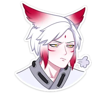 😤 278e78d1 Anime, Lis, Kitsune, Postać, Fantasy, Naklejka telegram sticker