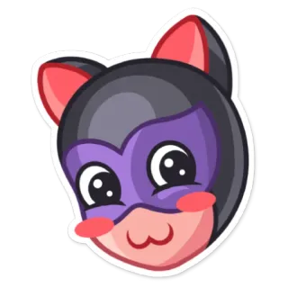 ☺️ 5972018c mèo, mặt nạ, anh hùng, động vật, nhãn dán, dễ thương telegram sticker