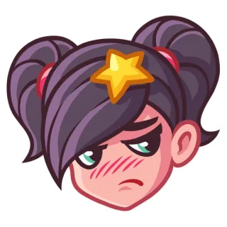 😡 81e8f9ea cô gái, hoạt hình, cảm xúc, đỏ mặt, buồn, mím môi telegram sticker