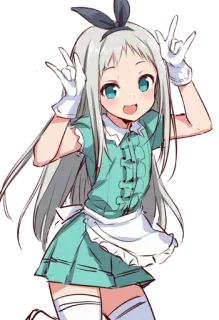 😍 747fcfb2 Anime, Meisje, Schattig, Meid, Vredesteken telegram sticker