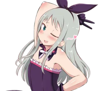 😳 7c5cf3b8 Anime, Meisje, Cartoon, Schattig, Knipoog, Manga telegram sticker