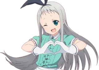 😍 84cf5861 Anime, Meisje, Leuk, Kawaii, Hart, Knipoog, Manga telegram sticker