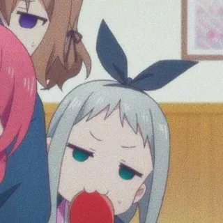 🌱 b16249ab Anime, Ragazza, Carina, Mangiare, Mela, Cartone animato telegram sticker