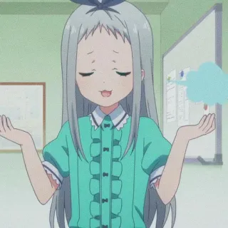 🌱 cd43ee3c ragazza anime, carina, indifferente, scrollata di spalle, interrogativo, anime telegram sticker